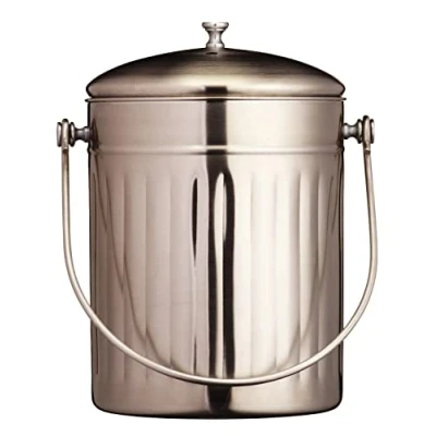 Imagen de KitchenCraft Papelera de Acero Inoxidable para Compost (5 L)