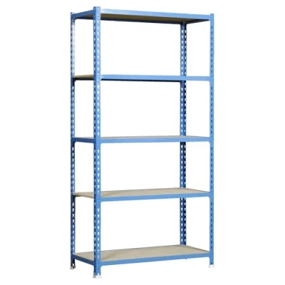 Imagen de Simon Rack Estanteria Metalica, 2000x1000x500 mm, 5 Baldas de Madera, 150 kg Punto Flexión, Estanterias Almacenaje, Azul/Madera Maderclick