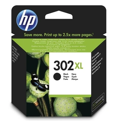 Imagen de Cartucho de tinta HP 302XL, Negro, F6U68AE