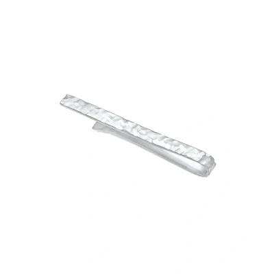 Imagen de Kuzzoi Alfiler de corbata para hombre con textura artística, pasador (3,5 mm) pulido corbatas normales, Plata ley 925, joya hombres aspecto martillado,