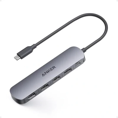 Imagen de Anker Hub USB C (5 en 1), HDMI 4K@30Hz con Entrega de Potencia máxima 100 W, Puertos Datos y a 5 Gbps, Compacto Elegante para portátiles MacBook, Lenovo, DELL XPS, HP más