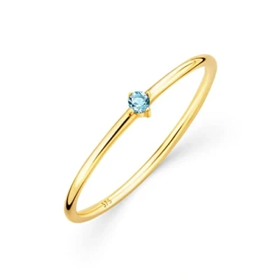 Imagen de Orovi Anillo de Compromiso en Oro Amarillo, Dorado 9K con Topacio 0.04ct, Un Regalo Duradero Belleza Natural y Elegancia Hecho a Mano