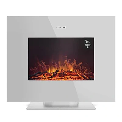 Imagen de Cecotec Chimenea Eléctrica Ready Warm 2700 Design Flames White. 2000 W, Tamaño 26&quot;, 2 Niveles de Potencia, Soporte pie, Mando a Distancia, Temporizador, 25 m2