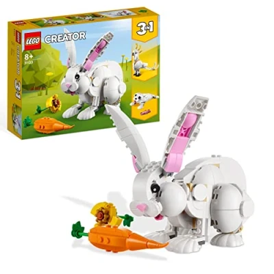 Imagen de LEGO Creator 3en1 Conejo Blanco, Juguete de Animales para Construir con Piezas, Figuras Conejo, Cacatúa y Foca Blanca, Regalo Niñas Niños 8 Años o Más 31133