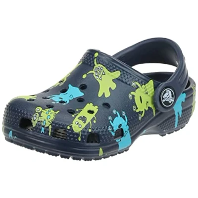 Imagen de Crocs Classic Monster Print Clog Unisex Niños Zoccoli, Azul (Navy), 19/20 EU