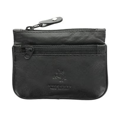 Imagen de Visconti Monedero de Cuero para Monedas con Cremallera Superior/Portallaves CP3 Negro