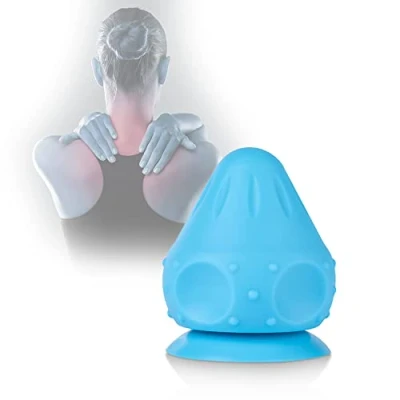 Imagen de Trigger Masajeador Balón De Masaje Para Punto Gatillo Con Ventosas Bola Fitness Pies, Manos, Espalda y Piernas, Azul
