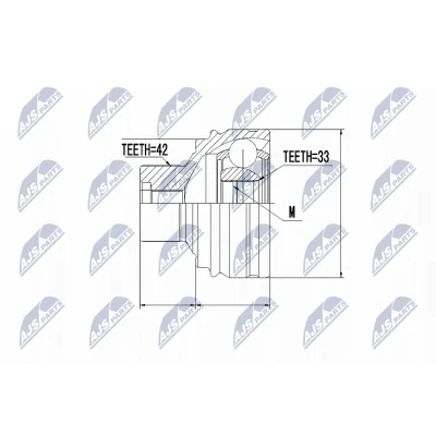 Imagen de NTY NPZ AU 051 Junta Homocinética Caja de cambios manual, Transmisión automática Eje delantero, izquierda, derecha AUDI: Q5