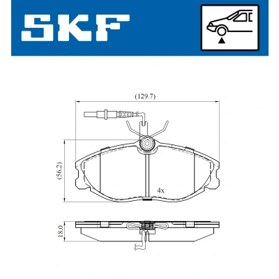 Imagen de SKF VKBP 80477 E Juego de pastillas freno con contacto avisador desgaste