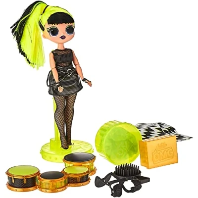 Imagen de L.O.L. Surprise! LOL Surprise OMG Remix Rock Muñeca BHAD GIRL 15 sorpresas que incluyen batería, vestido, zapatos, cepillo, soporte para muñecas, letras y paquete de tocadiscos Edad: 4+