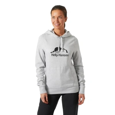 Imagen de Helly Hansen Sudadera con Capucha W Nord Graphic, Mujer, 952 Grey Melange, XS