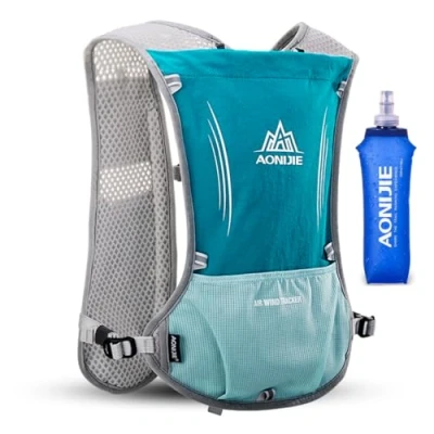 Imagen de AONIJIE 5L multifunción Mochilas de hidratación, Ideal para Deportes al Aire Libre, acampadas, Ciclismo, Carreras, Alpinismo o Senderismo, Incluye 1 * 500 ML Botella Agua (Azul Claro)