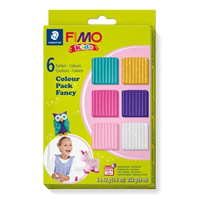 Imagen de Staedtler 8032 02. Bloques de pasta para modelar Fimo Kids. Pack con 6 pastillas colores variados.