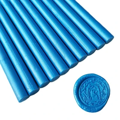 Imagen de 10 palillos de cera sellado azul cielo para sello cera, barras AMTOL pistola pegamento, ideal invitaciones boda, sobres tarjetas, envoltura regalo.