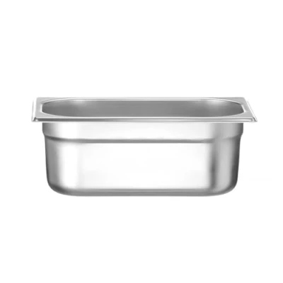 Imagen de HENDI Recipiente GN 1/4,contenedor GN,bordes redondeados,resistente a Temperaturas de 40 300C,apto para hornos,congeladores,calientaplatos,baño María,2.8L,265x162(H) 100mm,acero inoxidable
