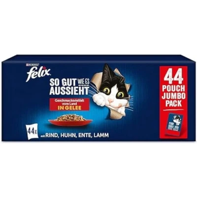 Imagen de FELIX So gut wie es Sieht Geschmacksvielfalt Vom Land in Gelgele Katzennassfutter 44x85g Portionsbeutel