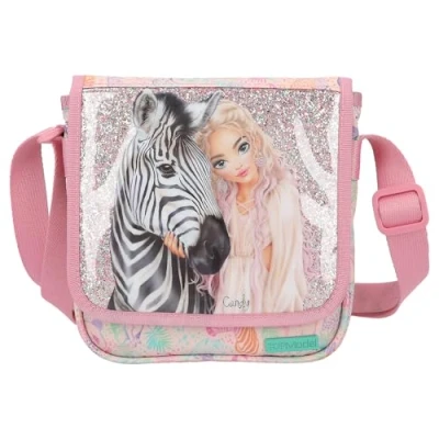 Imagen de Depesche 12789 TOPModel Wild pequeño en Color Rosa, con Motivo de Modelo y Colorido Estampado Animales, Bolso Bandolera Ajustable Solapa Delantera, Multicolor, Talla única