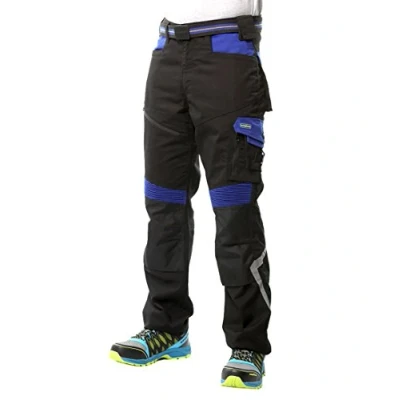 Imagen de Goodyear Workwear GYPNT010 Pantalones de trabajo para hombre, con bolsillos y bolsillos, color negro/azul real, talla 30 Regular