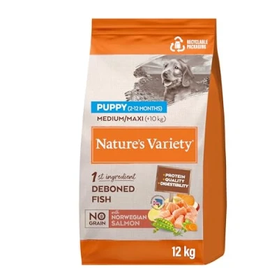 Imagen de Nature&#039;s Variety No Grain Pienso para Perros Medium &amp; Maxi Junior con Salmón sin Espinas 12kg