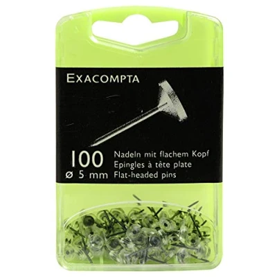 Imagen de Boite de 100 epingles a tete plate unie hauteur pointe 8mm 5mm diametre