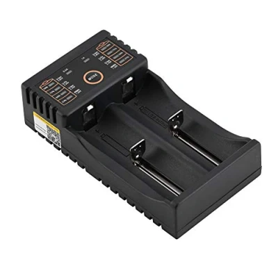 Imagen de VBESTLIFE Liitokala Cargador de Batería Lii 202 USB para 18650/18490/18350/17670/17500/16340 (RCR123),Los Indicadores LED Muestran Estado Carga,con Alta Eficiencia Conversión