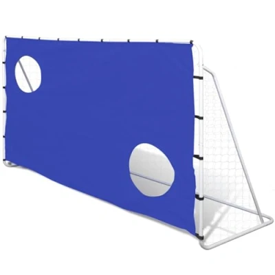 Imagen de vidaXL Portería de Fútbol con Pared Puntería, Red Deportiva, Práctica Fútbol, Exterior, Acero 240X92X150 cm
