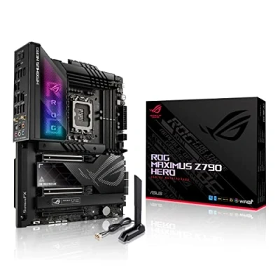 Imagen de ASUS ROG MAXIMUS Z790 HERO Placa base Intel LGA 1700 ATX (VRM de 20 + 1 fases, DDR5, cinco ranuras M.2, PCIe 5.0, puerto Thunderbolt 4 USB tipo C, Wi Fi 6E, AI Overclocking y Aura Sync RGB)