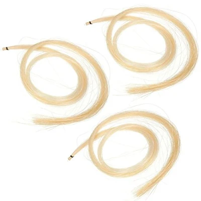 Imagen de RETYLY 3 piezas Hank 31 31.5 pulgadas pelo de caballo mongol genuino para violin, viola, violonchelo, arco bajo, Como muestra