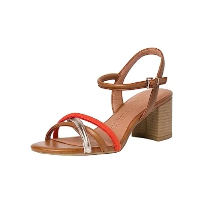 Imagen de MARCO TOZZI 2 28357 20, Sandalia con talón para Mujer, Marrón (Cognac Comb), 40 EU