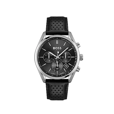 Imagen de BOSS Reloj Cronógrafo de Cuarzo para Hombre 44mm Colección CHAMPION con Pulsera Acero Inoxidable o Cuero, Función Fecha, 3 Subdiales, Resistencia al Agua 10ATM