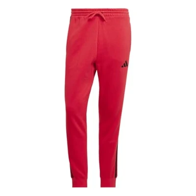 Imagen de adidas Hombre Essential Three Stripes Fleece Pant, Aurora Ruby/White, S