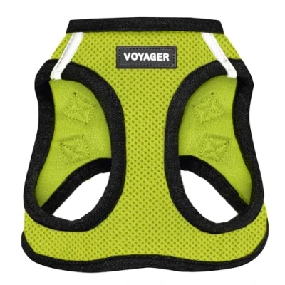 Imagen de Voyager Step in Air Arnés para Perro, Malla Todo Tipo de Clima, Reflectante, sin tirones Perros pequeños y medianos Gatos, Seguro con Cierre Velcro, Hebilla, Anillos en D Dobles,