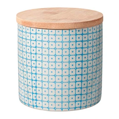 Imagen de Bloomingville Recipiente con tapa, hermético Carla Botes Cocina para Alimentos Ø 10 x H cm, azul, Cerámica, Capacidad 400 ml