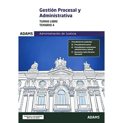 Imagen de Gestión Procesal y administrativa. TEMARIO 4. turno libre (Temario Administrativa, (OC))