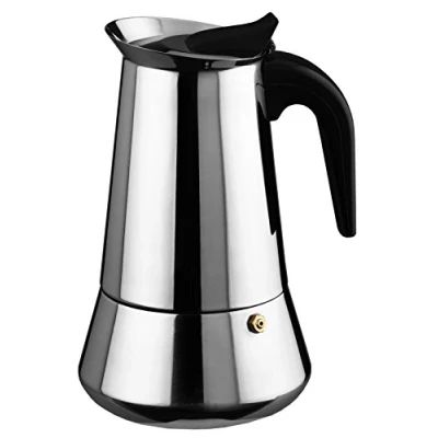 Imagen de Ilsa 6202 Cafetera Expresso INOX Bonkaffe para 2 Tazas, Acero Inoxidable, Plateado