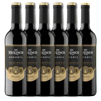 Imagen de Los Molinos Reserva Tinto D. O. Valdepeñas Vino, Paquete de 6 x 750 ml