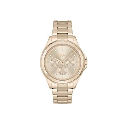 Imagen de Lacoste Reloj Analógico de Cuarzo multifunción para Mujer con Correa en Acero Inoxidable Color Oro Rosado 2001243