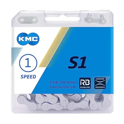 Imagen de KMC S1 Rust Buster Cadena de una Sola Velocidad, Unisex, Silver, 1/2&quot; x 1/8&quot;