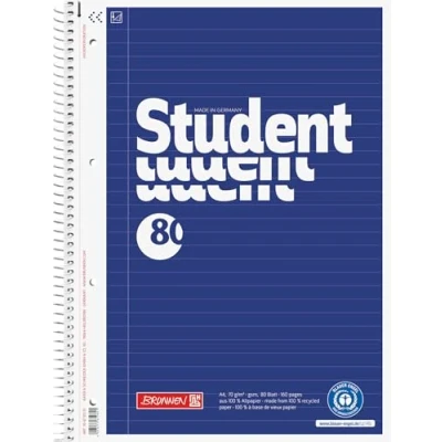 Imagen de Brunnen Student 106783101 Bloc de notas/Collegeblock rayas A4, 80 hojas, reciclado, certificado Blauer Engel)