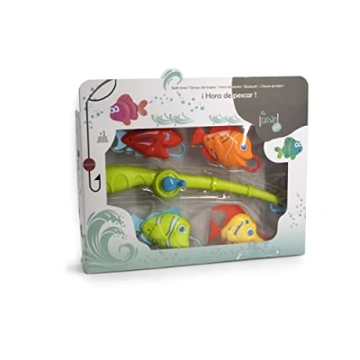 Imagen de TACHAN Juego de Pesca para la bañera Peces el Agua Incluye caña con Carrete y 4 (CPA Toy Group 756T00588), colores aleatorios