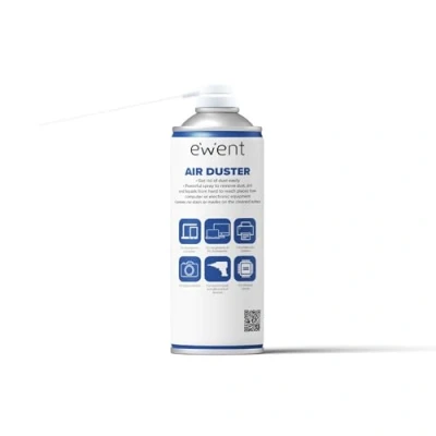 Imagen de Ewent spray de aire comprimido para la limpieza teclados, ordenadores y accesorios, comprimido, 400 ml, con pajita larga grietas más difíciles
