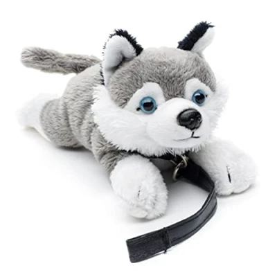 Imagen de Uni Toys Husky Plushie (con Correa) 22 cm (Longitud) Perro de Peluche, Mascota Peluche