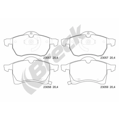 Imagen de BRECK 23057 00 701 10 Juego de pastillas freno con avisador acústico desgaste accesorios OPEL: Corsa C Hatchback, Zafira B, A