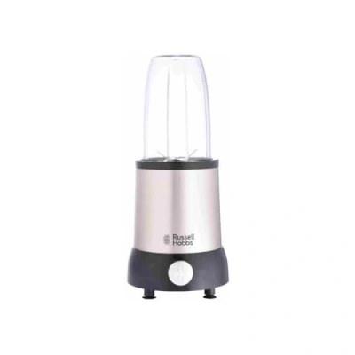 Imagen de Russell Hobbs Batidora de Vaso Individual NutriBoost Mini para Smoothie, Zumos y Batidos, Cuchilla Cuatro Puntas, 15 Piezas, 3 Vasos 700 ml, 2 350 Acero Inox. 23180 56