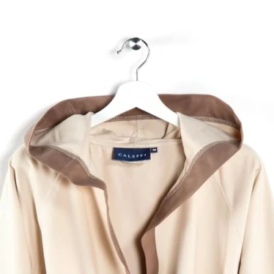 Imagen de Caleffi Tecno Bicolor Albornoz con Capucha, Natural, S Unisex Adulto