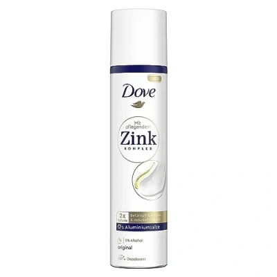 Imagen de Dove Desodorante en spray original sin aluminio con complejo de zinc nutritivo, 100 ml, 1 unidad