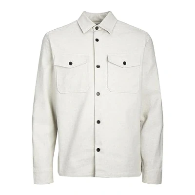 Imagen de JACK &amp; JONES Jprroy Solid Overshirt L/S Sn Camisa de Ocio, Blanco Jaspeado/Ajuste: Ajuste cómodo, XL para Hombre