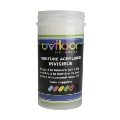 Imagen de UV Floor Pintura invisible naranja neón Especial luz negra y ultra violeta 365 nm Fluido pigmentado 100 ml