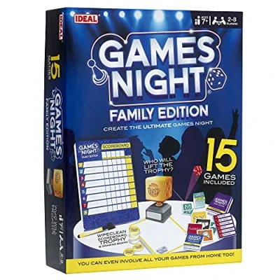 Imagen de Ideal , Games Night Family Edition: Create The Ultimate Game with 15 Included!, Games, For 2 8 Players, Ages 7+