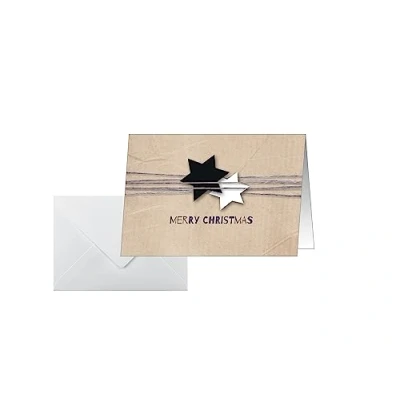 Imagen de SIGEL DS079 Tarjetas de Navidad, plegables, 10,5 x 14,8 cm, verde, 25 piezas + sobres blancos incluidos, fácil imprimir